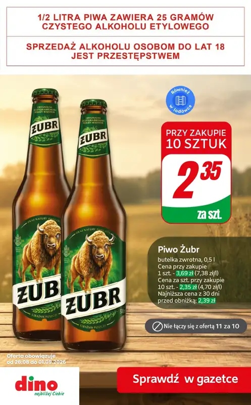 Dino - gazetka promocyjna Super promocje na piwo! od czwartku 27.08 do wtorku 01.09 - strona 4