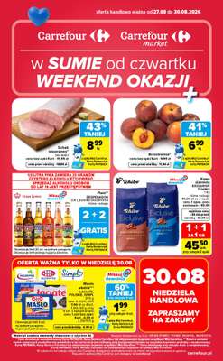 Carrefour - gazetka promocyjna Gazetka w sumie od czwartku weekend okazji od czwartku 27.08 do niedzieli 30.08