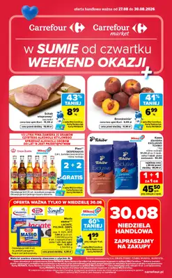 Carrefour Market - gazetka promocyjna Gazetka w sumie od czwartku weekend okazji od czwartku 27.08 do niedzieli 30.08