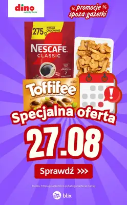 Dino - gazetka promocyjna Specjalna oferta na 27.08.2026 - promocje spoza gazetki od czwartku 27.08 do czwartku 27.08