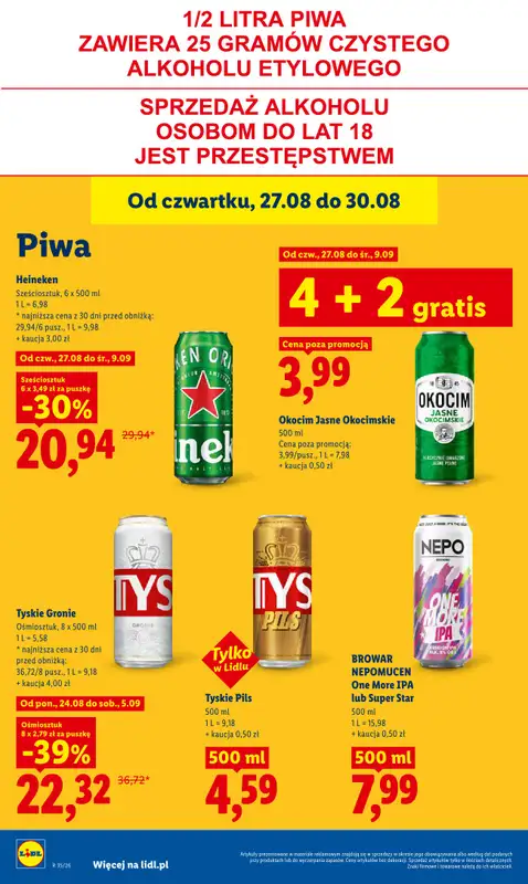 Lidl - gazetka promocyjna Oferta od czwartku od czwartku 27.08 do niedzieli 30.08 - strona 68