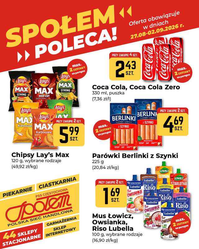 Społem Częstochowa - gazetka promocyjna Plakaty promocyjne od czwartku 27.08 do środy 02.09 - strona 3