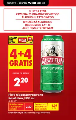 Biedronka - gazetka promocyjna Najlepsze oferty na PIWO! od czwartku 27.08 do niedzieli 30.08 - strona 6