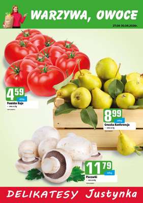 Delikatesy Justynka - gazetka promocyjna Plakaty promocyjne od czwartku 27.08 do niedzieli 30.08