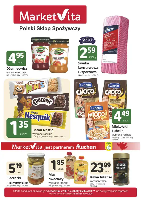 Marketvita - gazetka promocyjna Gazetka  do soboty 05.09