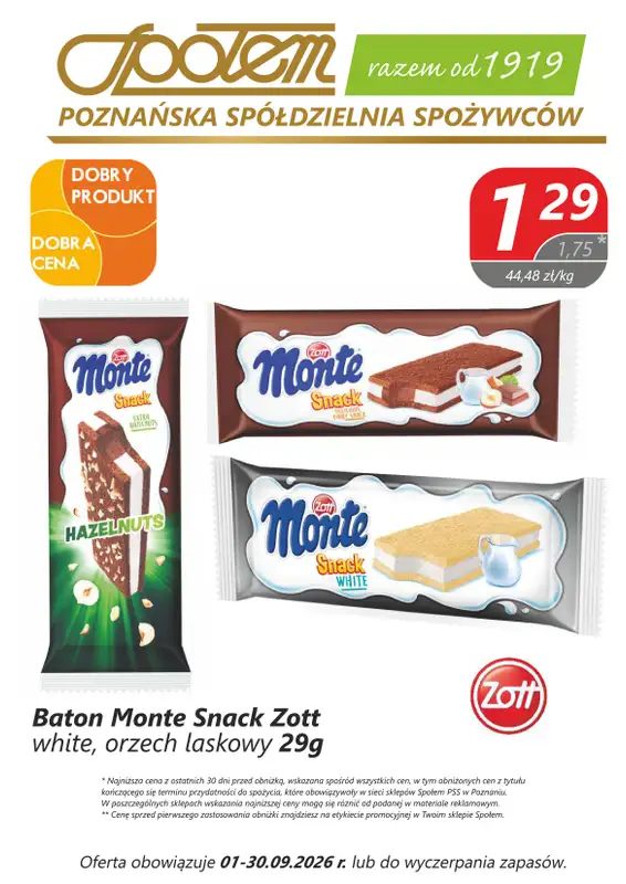 Społem - Blisko i Korzystnie - gazetka promocyjna Dobry produkt, dobra cena - PSS Poznań od wtorku 01.09 do środy 30.09 - strona 3