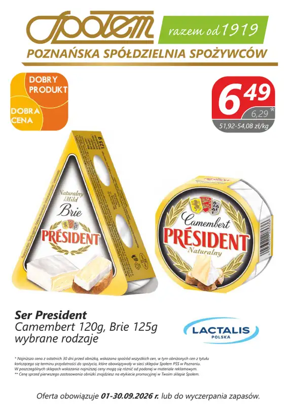 Społem - Blisko i Korzystnie - gazetka promocyjna Dobry produkt, dobra cena - PSS Poznań od wtorku 01.09 do środy 30.09 - strona 5
