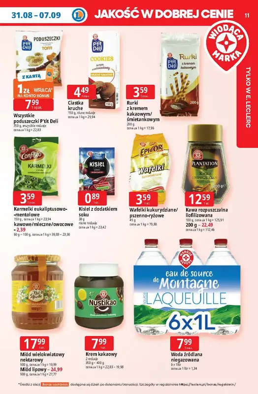 Leclerc - gazetka promocyjna Oferta E.Leclerc | Tanio to tu! od poniedziałku 31.08 do poniedziałku 07.09 - strona 11