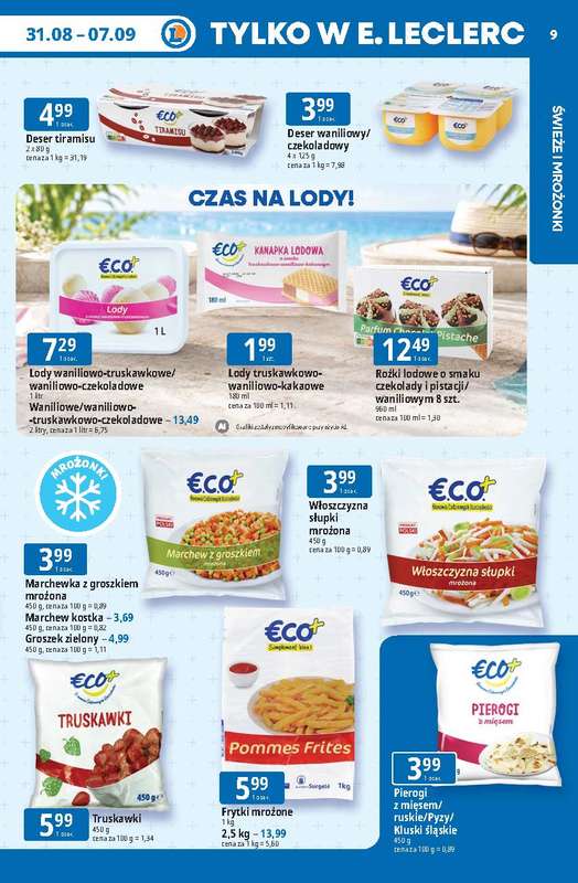 Leclerc - gazetka promocyjna Oferta E.Leclerc | Tanio to tu! od poniedziałku 31.08 do poniedziałku 07.09 - strona 9