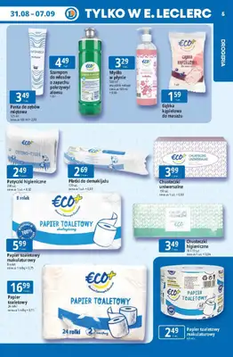 Leclerc - gazetka promocyjna Oferta E.Leclerc | Tanio to tu! od poniedziałku 31.08 do poniedziałku 07.09 - strona 5