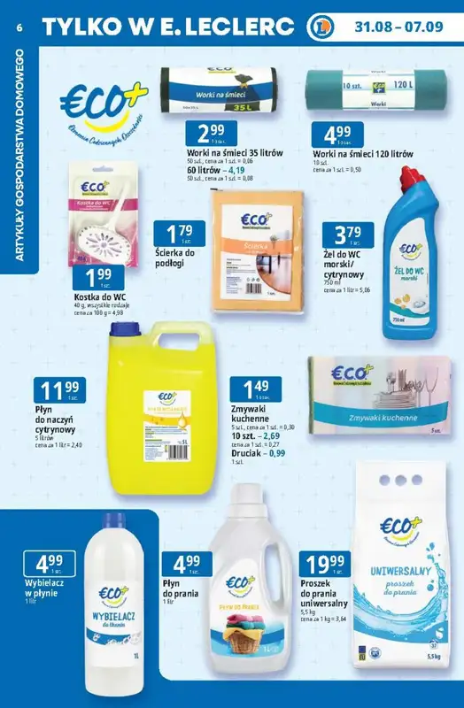 Leclerc - gazetka promocyjna Oferta E.Leclerc | Tanio to tu! od poniedziałku 31.08 do poniedziałku 07.09 - strona 6