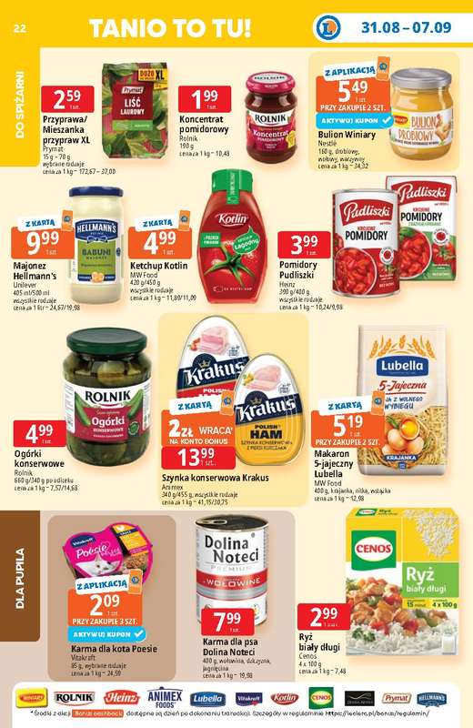 Leclerc - gazetka promocyjna Oferta E.Leclerc | Tanio to tu! od poniedziałku 31.08 do poniedziałku 07.09 - strona 22