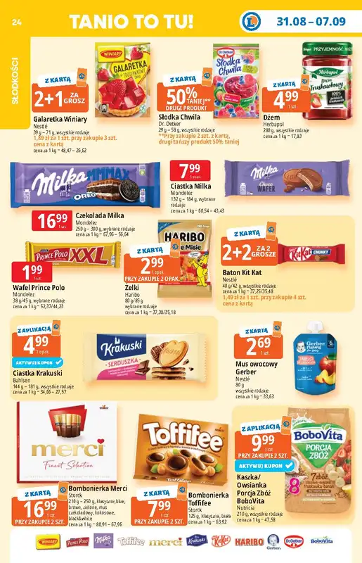 Leclerc - gazetka promocyjna Oferta E.Leclerc | Tanio to tu! od poniedziałku 31.08 do poniedziałku 07.09 - strona 24
