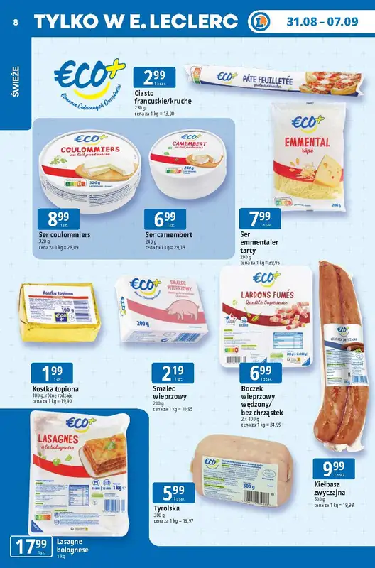 Leclerc - gazetka promocyjna Oferta E.Leclerc | Tanio to tu! od poniedziałku 31.08 do poniedziałku 07.09 - strona 8