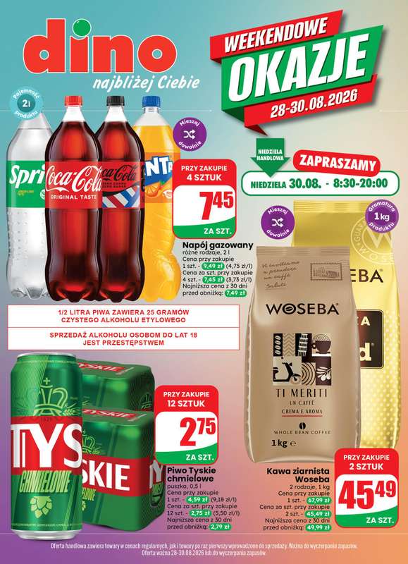 Dino - gazetka promocyjna Weekendowe okazje od piątku 28.08 do niedzieli 30.08