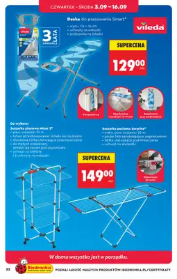 Biedronka - gazetka promocyjna Hity i inspiracje, od 31.08 od poniedziałku 31.08 do środy 16.09 - strona 32