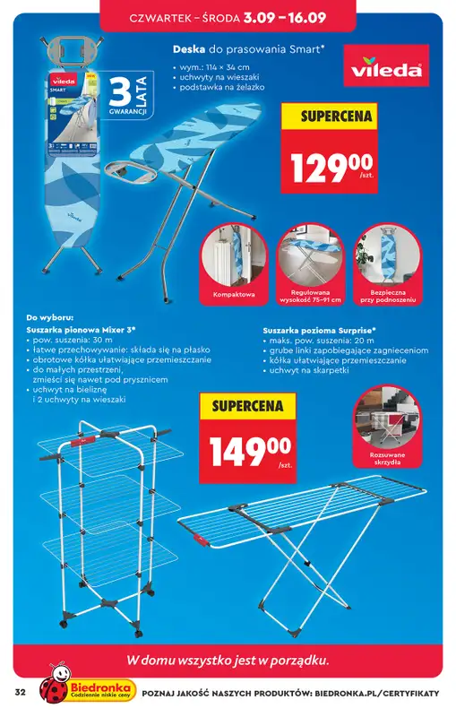 Biedronka - gazetka promocyjna Hity i inspiracje, od 31.08 od poniedziałku 31.08 do środy 16.09 - strona 32