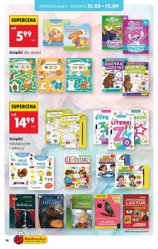 Biedronka - gazetka promocyjna Hity i inspiracje, od 31.08 od poniedziałku 31.08 do środy 16.09 - strona 16
