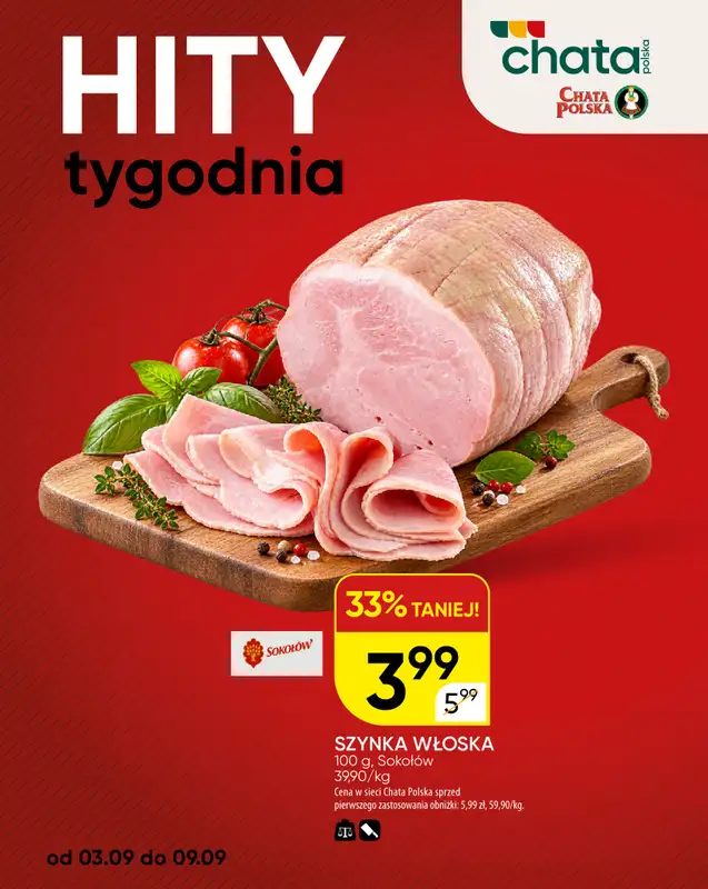Chata Polska - gazetka promocyjna Hity Tygodnia 03-09.09  do środy 09.09 - strona 2