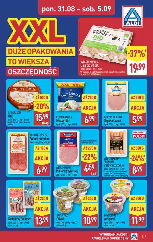 Aldi - gazetka promocyjna Katalog XXL! od poniedziałku 31.08 do soboty 05.09