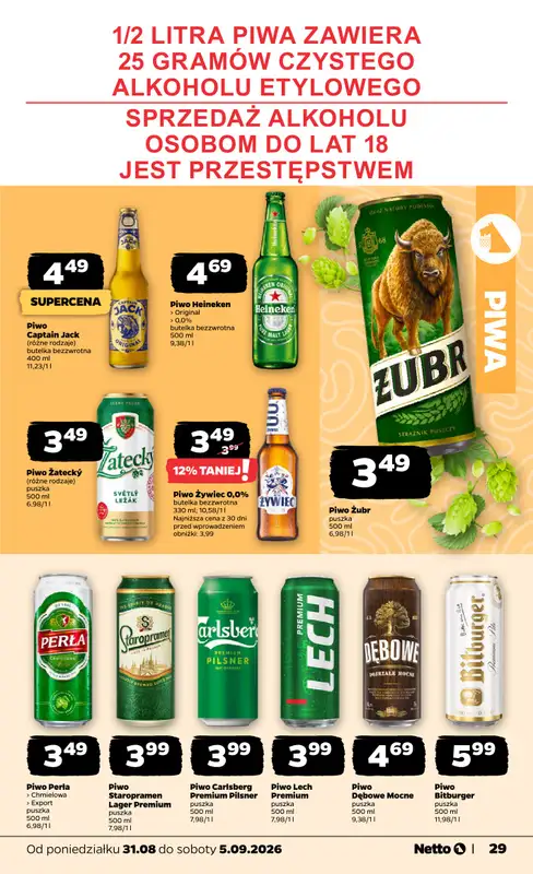 Netto - gazetka promocyjna Gazetka Spożywcza od poniedziałku 31.08 do soboty 05.09 - strona 29