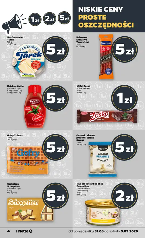 Netto - gazetka promocyjna Gazetka Spożywcza od poniedziałku 31.08 do soboty 05.09 - strona 4