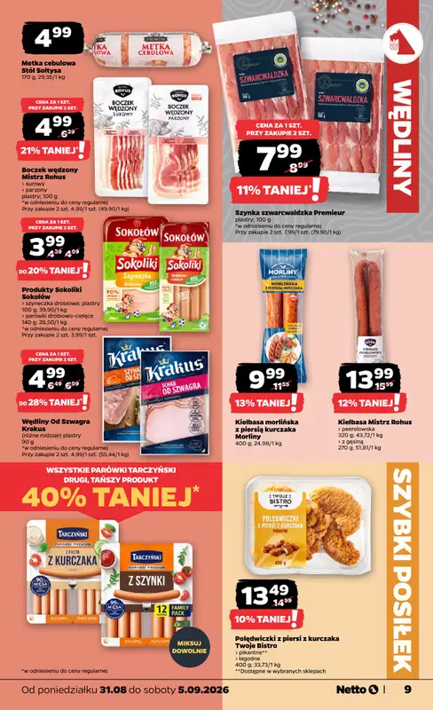 Netto - gazetka promocyjna Gazetka Spożywcza od poniedziałku 31.08 do soboty 05.09 - strona 9