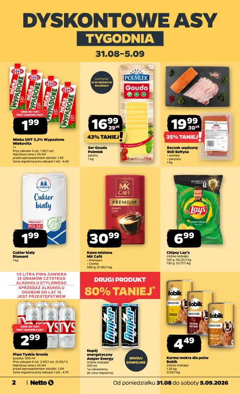 Netto - gazetka promocyjna Gazetka Spożywcza od poniedziałku 31.08 do soboty 05.09 - strona 2