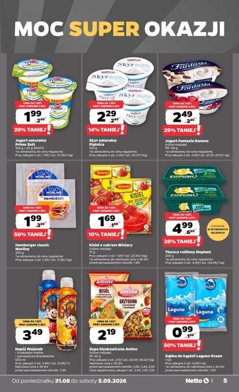 Netto - gazetka promocyjna Gazetka Spożywcza od poniedziałku 31.08 do soboty 05.09 - strona 5