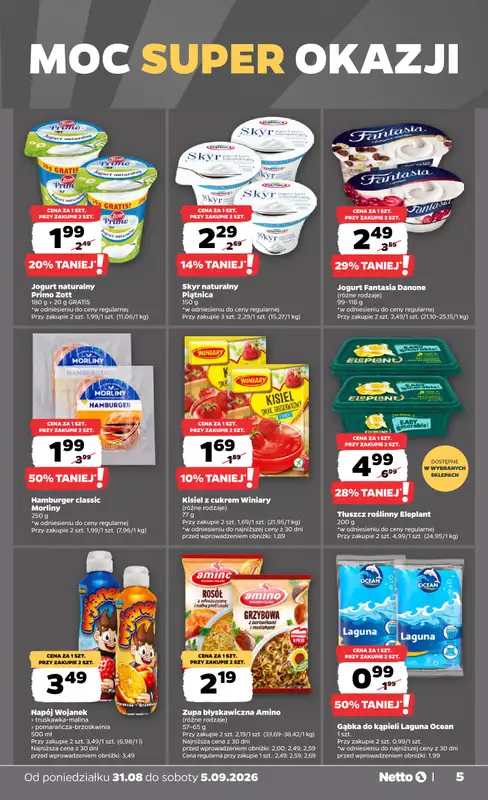 Netto - gazetka promocyjna Gazetka Spożywcza od poniedziałku 31.08 do soboty 05.09 - strona 5