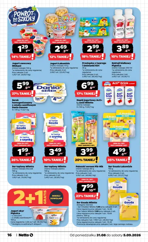 Netto - gazetka promocyjna Gazetka Spożywcza od poniedziałku 31.08 do soboty 05.09 - strona 16