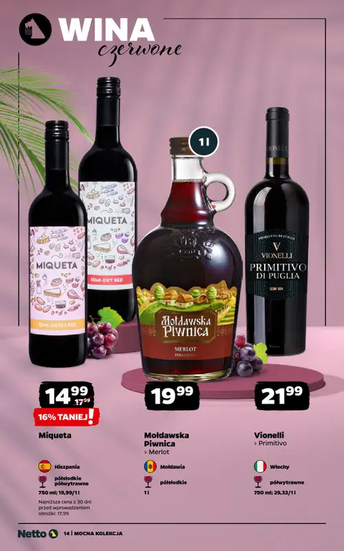 Netto - gazetka promocyjna Mocna Kolekcja - Wina  do soboty 12.09 - strona 14