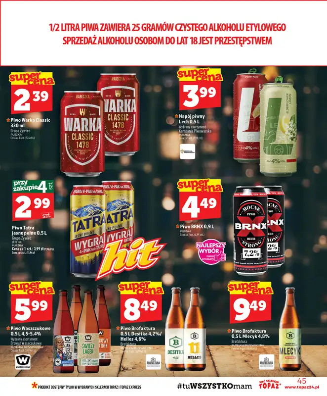 TOPAZ - gazetka promocyjna Gazetka od czwartku 03.09 do środy 09.09 - strona 45