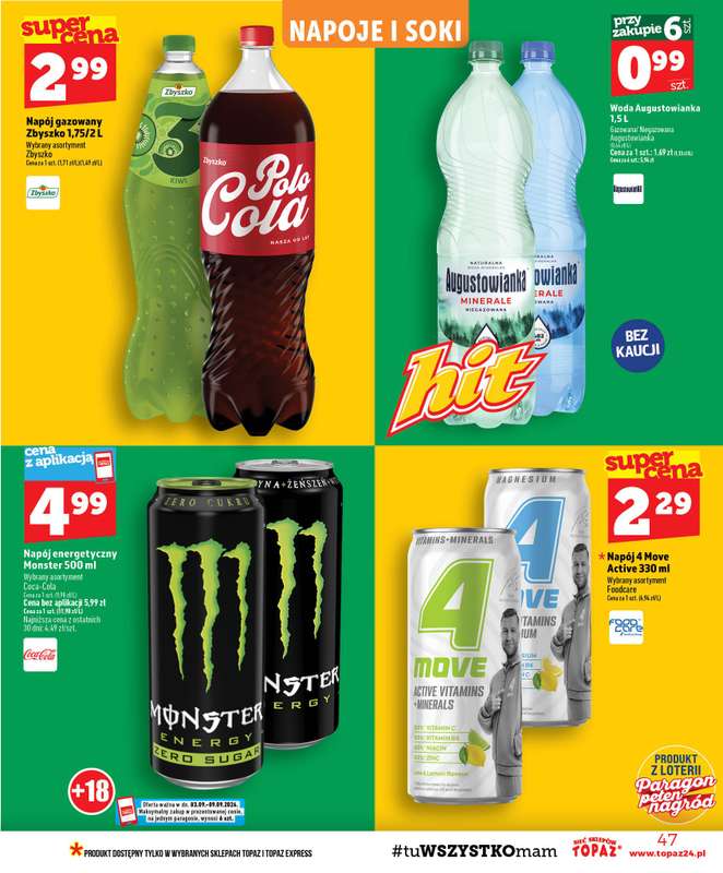 TOPAZ - gazetka promocyjna Gazetka od czwartku 03.09 do środy 09.09 - strona 47