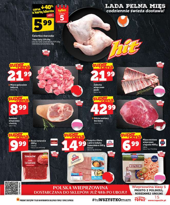 TOPAZ - gazetka promocyjna Gazetka od czwartku 03.09 do środy 09.09 - strona 15