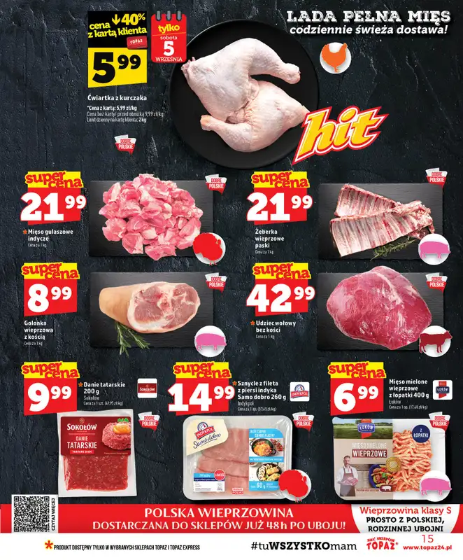 TOPAZ - gazetka promocyjna Gazetka od czwartku 03.09 do środy 09.09 - strona 15