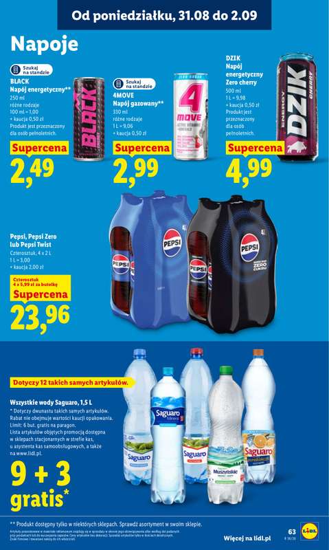 Lidl - gazetka promocyjna Oferta od poniedziałku od poniedziałku 31.08 do środy 02.09 - strona 63