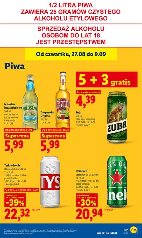 Lidl - gazetka promocyjna Oferta od poniedziałku od poniedziałku 31.08 do środy 02.09 - strona 67