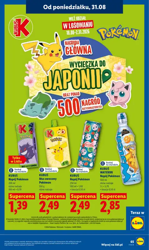 Lidl - gazetka promocyjna Oferta od poniedziałku od poniedziałku 31.08 do środy 02.09 - strona 65
