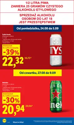 Lidl - gazetka promocyjna Oferta od poniedziałku od poniedziałku 31.08 do środy 02.09 - strona 22