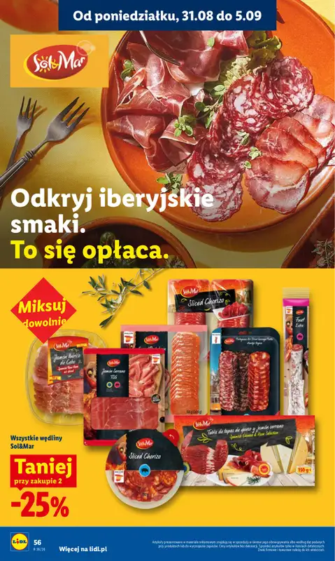 Lidl - gazetka promocyjna Oferta od poniedziałku od poniedziałku 31.08 do środy 02.09 - strona 56