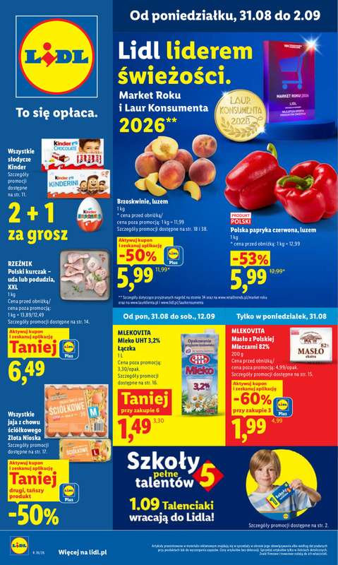 Lidl - gazetka promocyjna Oferta od poniedziałku od poniedziałku 31.08 do środy 02.09