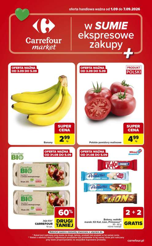 Carrefour Market - gazetka promocyjna Gazetka Ekspresowe zakupy od wtorku 01.09 do poniedziałku 07.09