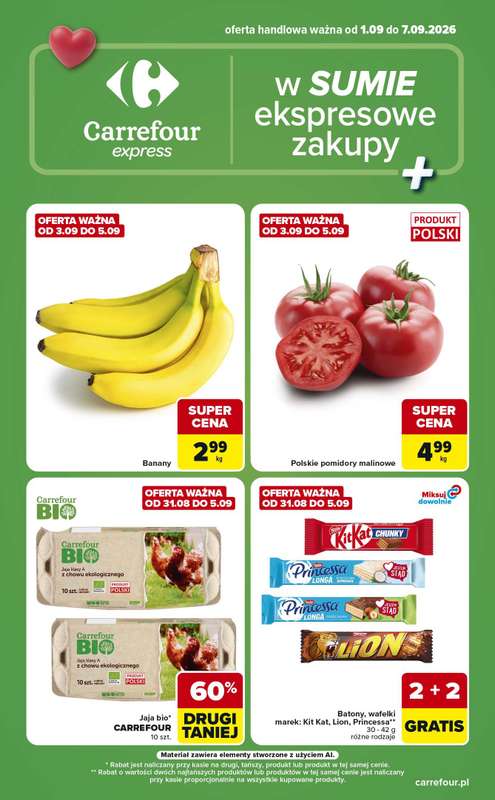 Carrefour Express - gazetka promocyjna Gazetka Express od wtorku 01.09 do poniedziałku 07.09