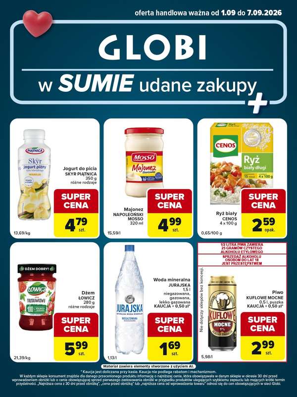 Globi - gazetka promocyjna Gazetka Globi  do poniedziałku 07.09