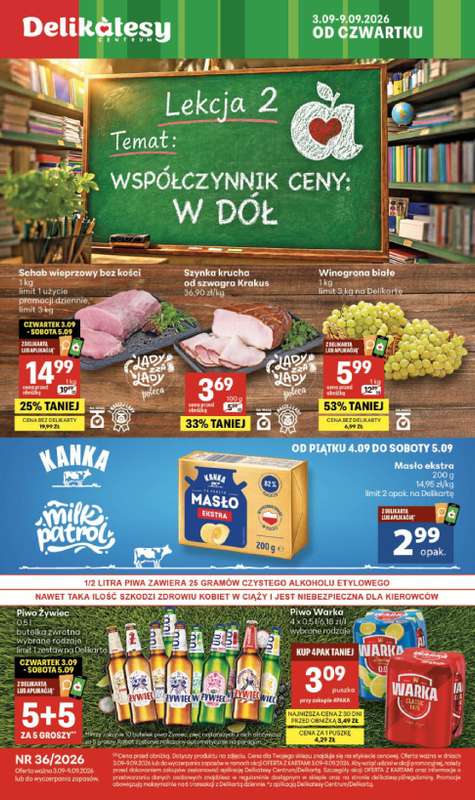 Delikatesy Centrum - gazetka promocyjna Gazetka  do środy 09.09