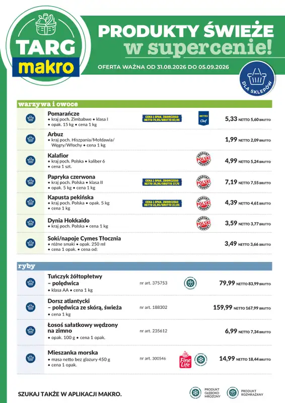 Makro - gazetka promocyjna Targ MAKRO - oferta świeża w super cenach! od poniedziałku 31.08 do soboty 05.09 - strona 6