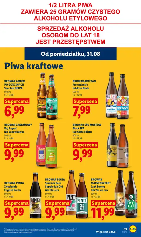Lidl - gazetka promocyjna Oferta od poniedziałku od poniedziałku 31.08 do środy 02.09 - strona 69