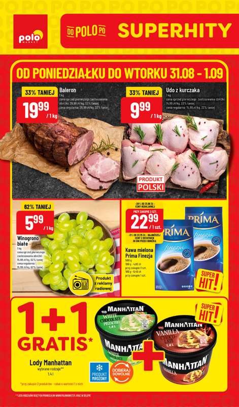 POLOmarket - gazetka promocyjna Super hity od poniedziałku 31.08 do wtorku 01.09