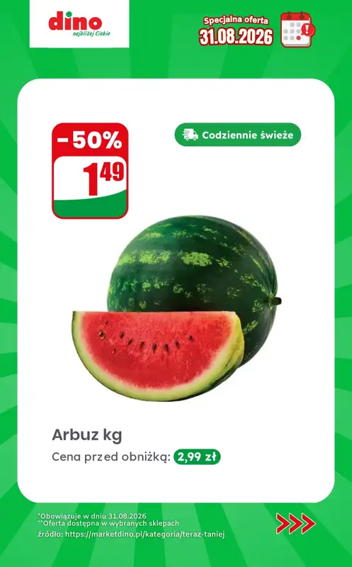 Dino - gazetka promocyjna Specjalna oferta na 31.08.2026 - promocje spoza gazetki od poniedziałku 31.08 do poniedziałku 31.08 - strona 3
